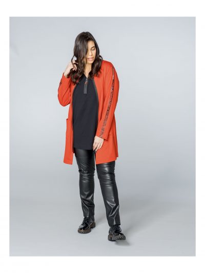 seeyou outfit long jacket with leather look leggings curvy size