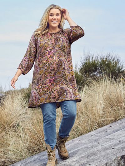 CISO Tunic paisley print with button plus size online