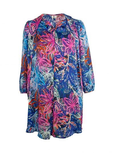 Sallie Sahne tunic blouse print blue-pink plus size online