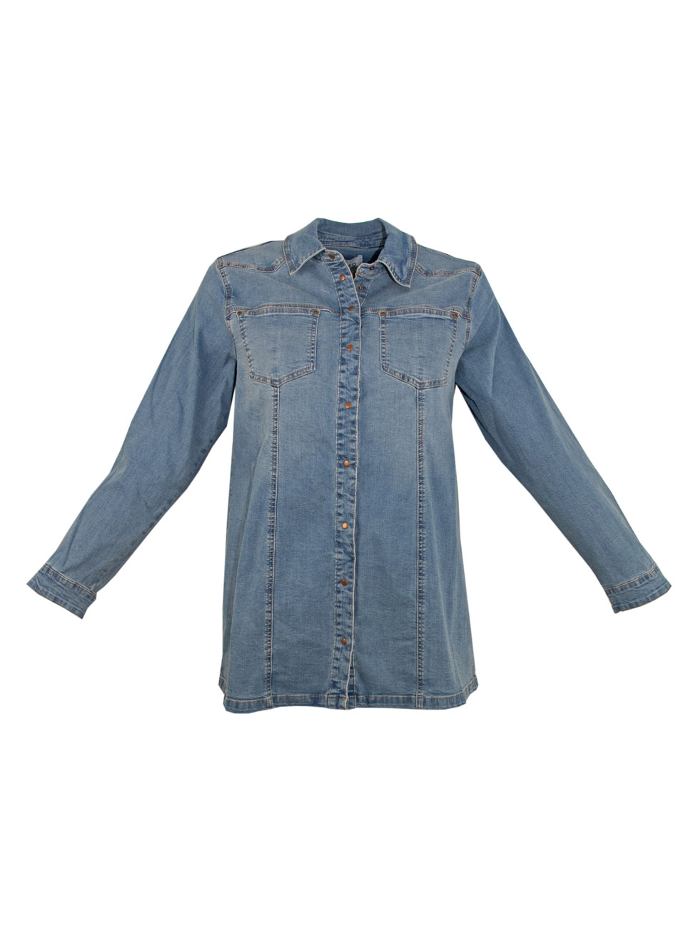 CISO Denim Jeans Shirt - Curvy by BiNA 