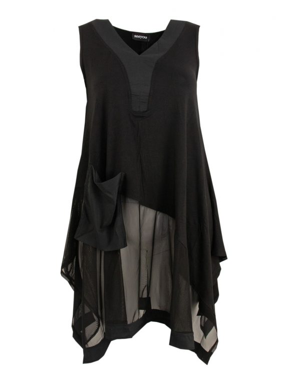 seeyou Tunika Kleid zipfelig schwarz große Größen online