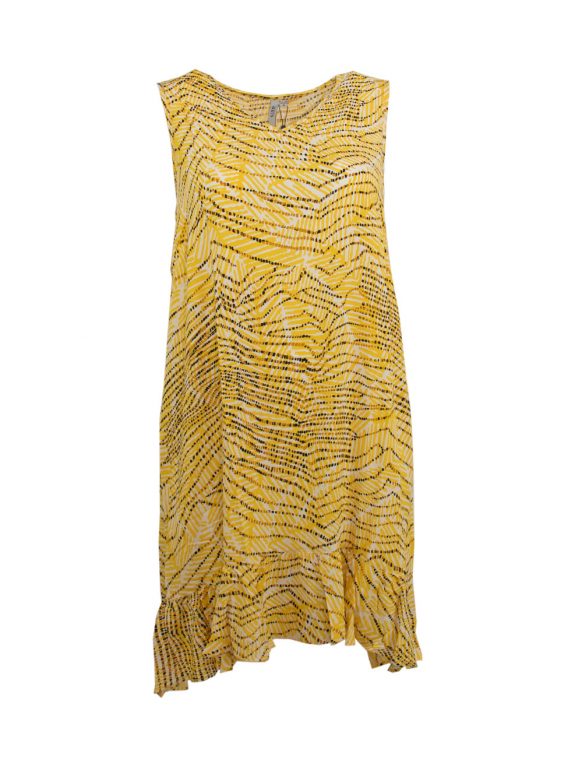 CISO Tunika Kleid gelb Rüsche große Größen Mode online kaufen