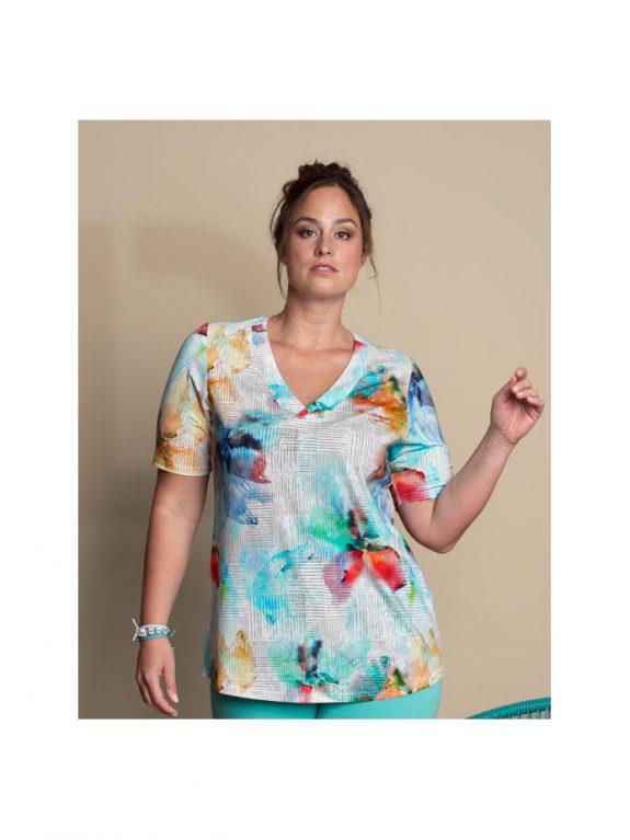 KjBRAND Shirt türkis V-Ausschnitt A-Linie große Größen Mode online