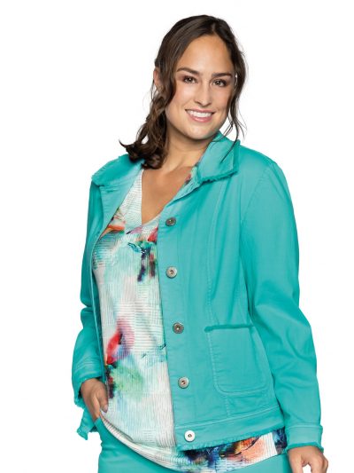 KjBRAND jacket organic cotton turquoise plus size fashion online
