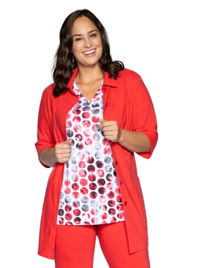 KiBRAND cotton blouse with a polka dot shirt plus size fashion online
