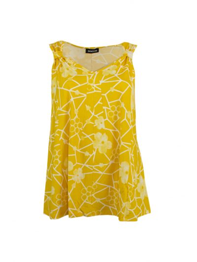 seeyou flared sleeveless top yellow plus size fashion online