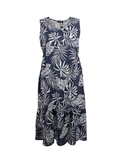 seeyou maxi dress sleeveless leaf print plus size fashion online