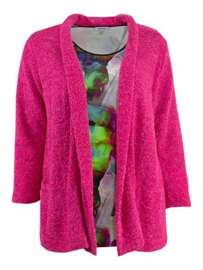 kjbrand Shirt druck grün-pink A-Linie große Größen Mode online