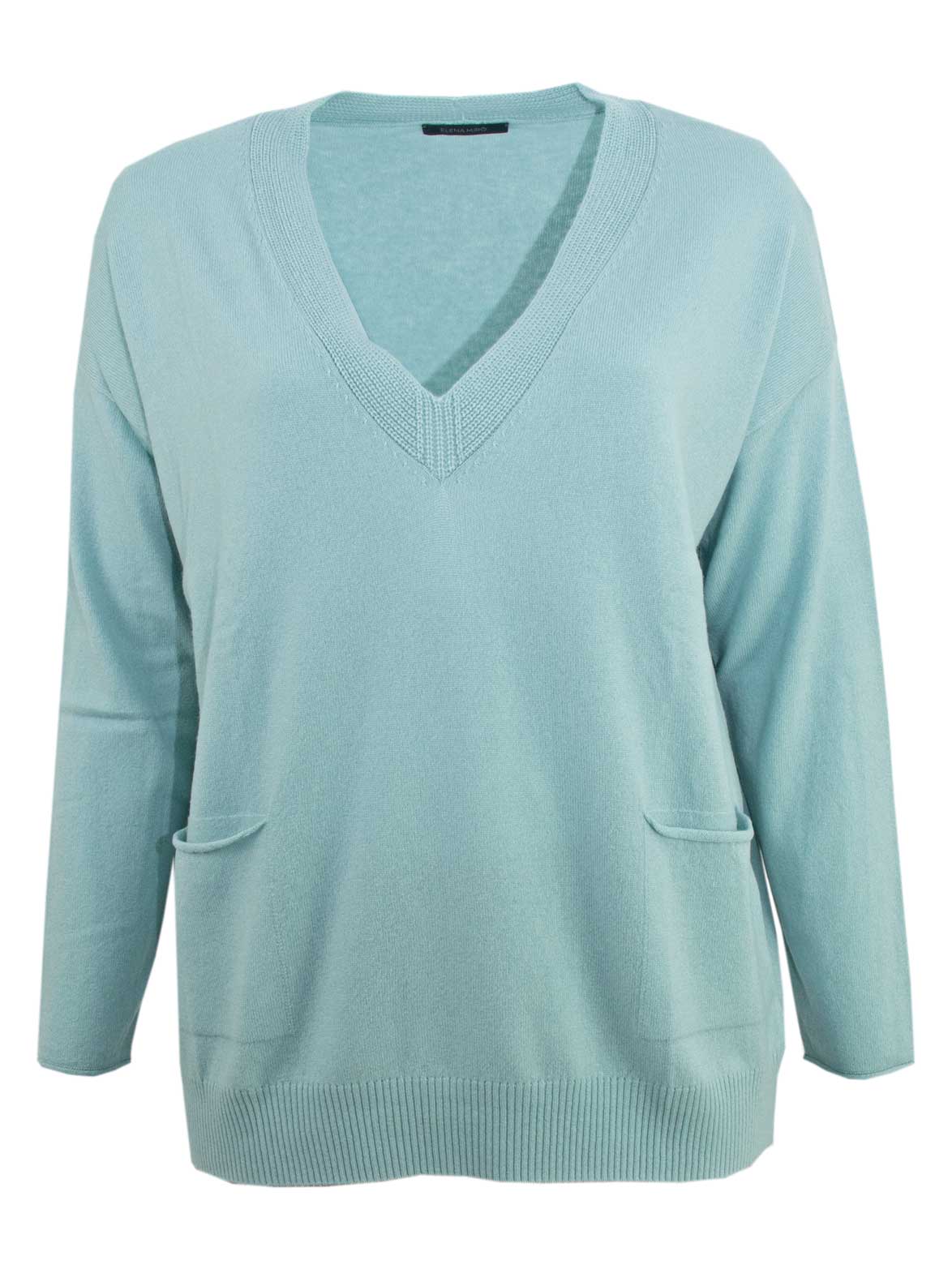 Elena Miro sweater pockets turquoise 