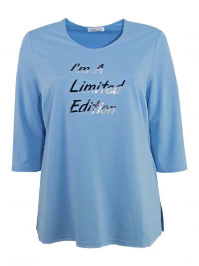 Mona Lisa jersey Top light blue Limited plus size fashion online