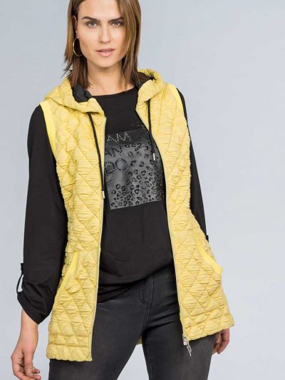 seeyou quilted yellow waistcoat plus size fashion online