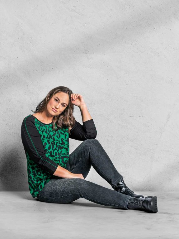 KjBRAND Shirt Bluse grün Druck große Größen Mode online