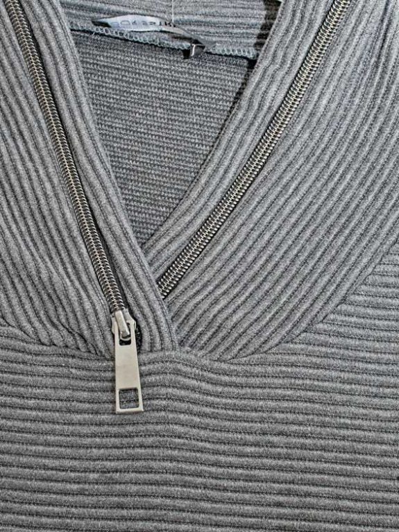 Doris Streich Pulli Shirt Ottoman Rippe grau große Größen Mode online