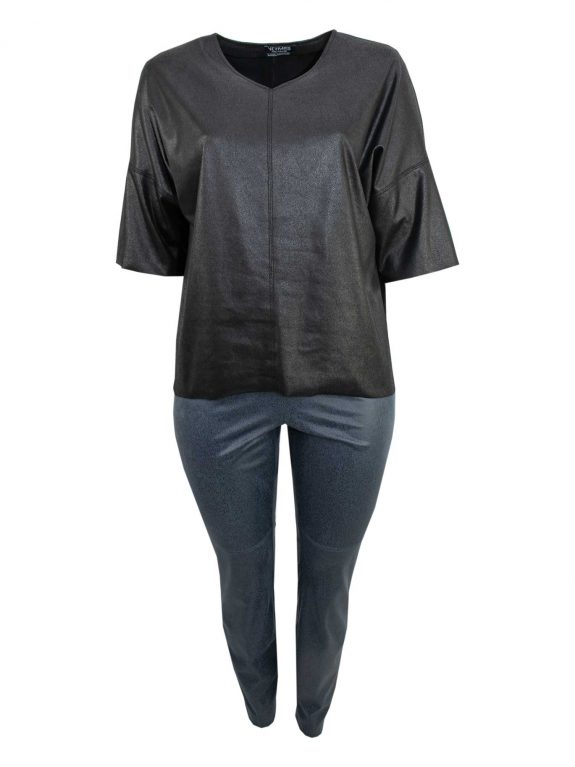Verpass Shirt Hose Lederimitat schwarz große Größen Mode online
