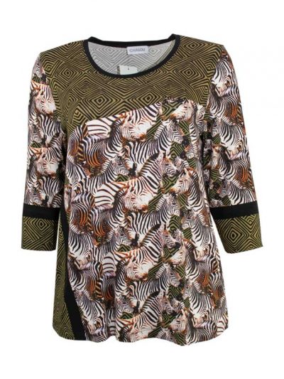 Chalou Shirt Ethno Druck Zebra große Größen Mode online